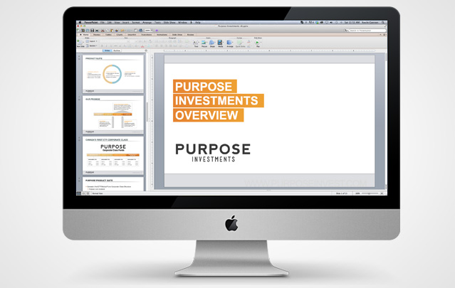 Purpose Investments presentation design